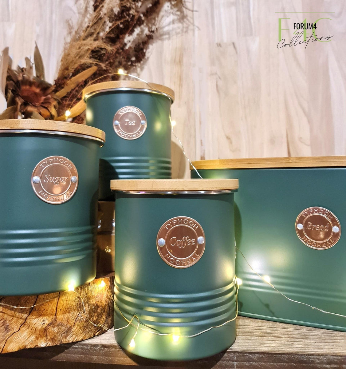 Typhoon Living Sage Green Tea Coffee Sugar Canisters CANISTER SET