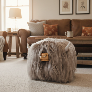HIGHLAND BULL GENUINE FOOT STOOL - TAUPE – Forum4 Collections