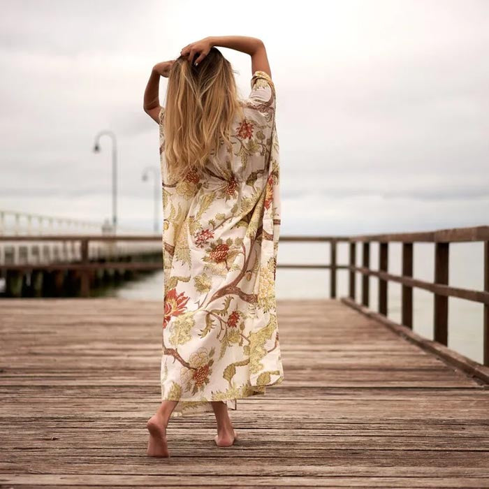 tree of life maxi dress Cotton Kaftan Kimono Maxi Dress Cotton Tree of Life Beige – Forum4  Collections