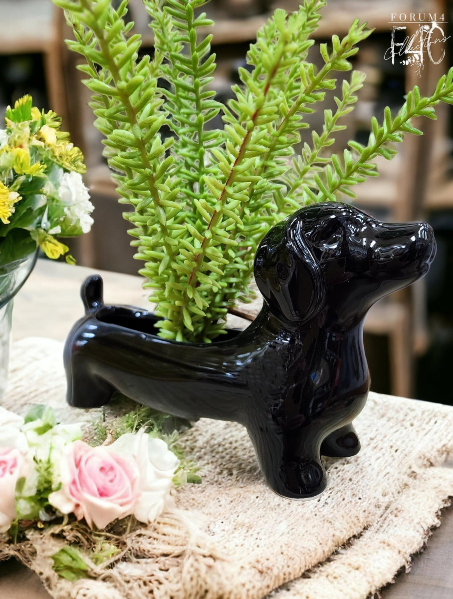 DACHSHUND DOG POT - BLACK – Forum4 Collections