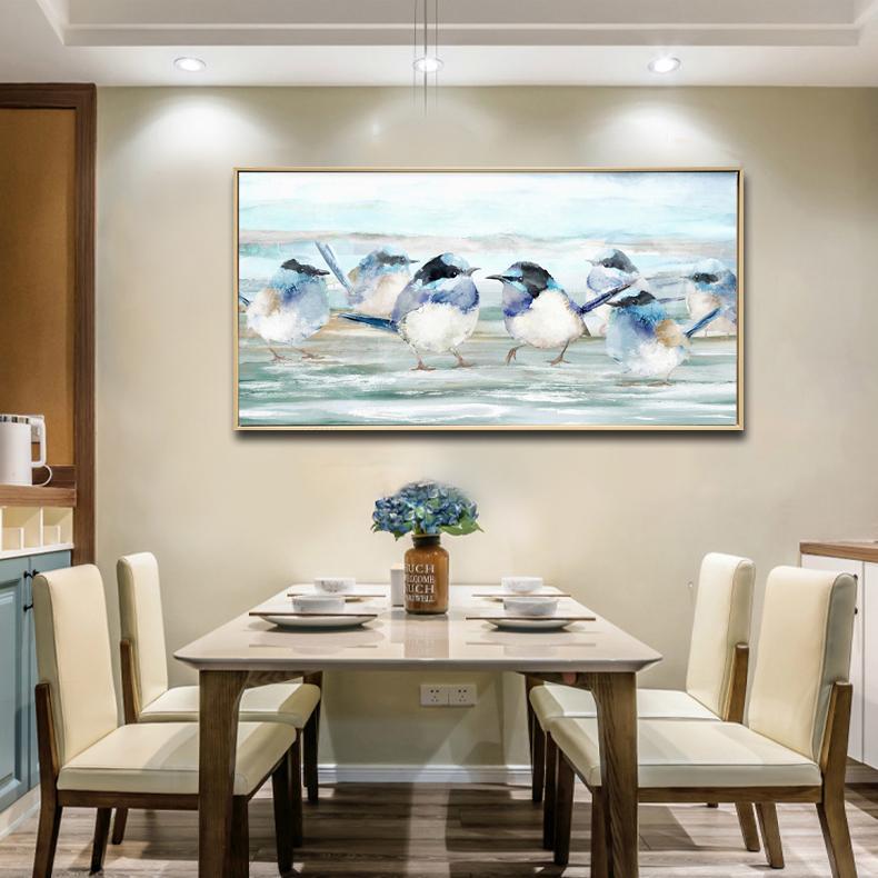 FAIRY WREN SITUATION PAINT ON CANVAS FRAMED WALL DECOR