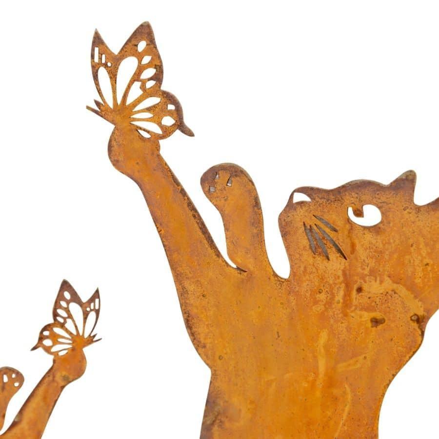 RUSTY CAT WITH KITTEN GARDEN STAKE