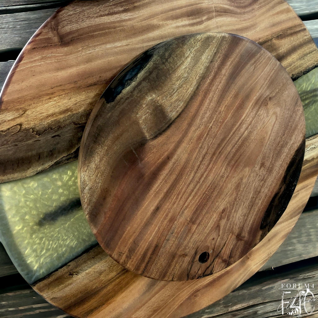 RUSTIC TIMBER RESIN LAZY SUSAN - WHEAT - Australian Made