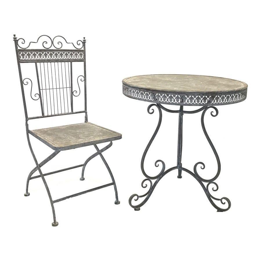 BAROQUE ROUND OUTDOOR TABLE & 2 CHAIRS SET