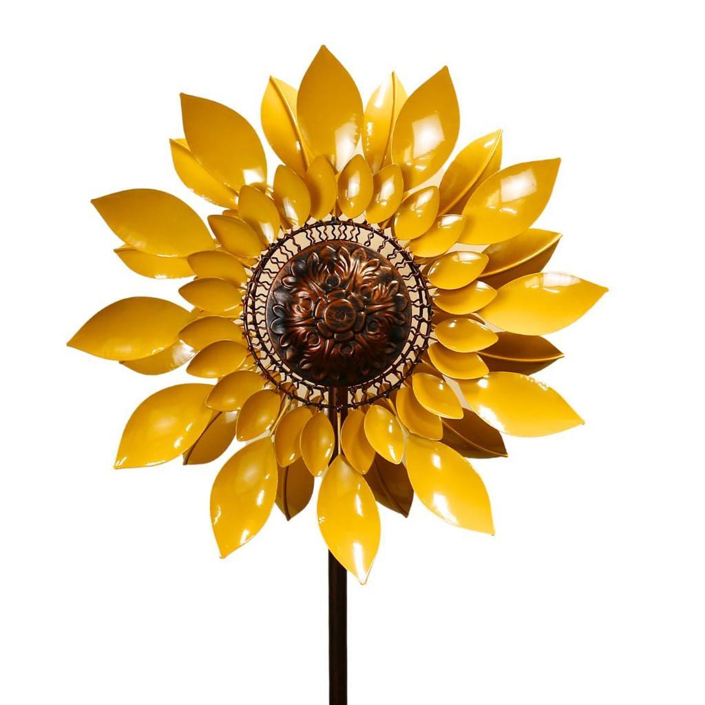 YELLOW SUNFLOWER HELIOS METAL WIND SPINNER