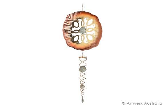 COPPER FILIGREE - COLOURED - STAINLESS STEEL WIND WHIRL SPINNER Copy