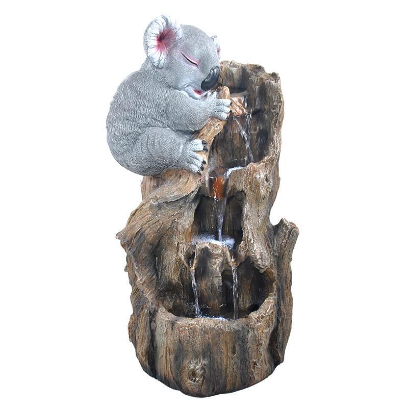 KOALA ON TREE TRUNK WATER FOUNTAIN FEATURE
