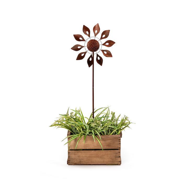 DAHLIA FLOWER WIND SPINNER - BRONZE