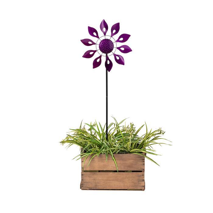 DAHLIA FLOWER WIND SPINNER - FUCHSIA PURPLE