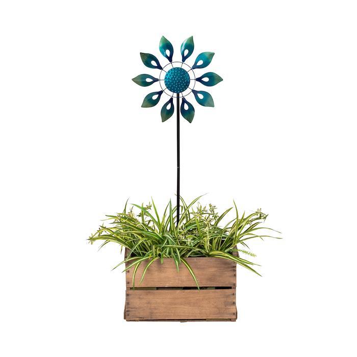 DAHLIA FLOWER WIND SPINNER - BLUE WAVE