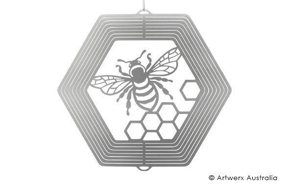 HONEY BEE HEX - STAINLESS STEEL WIND WHIRL SPINNER