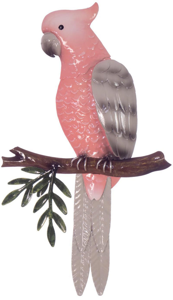 SINGLE PERCHED PINK GALAH WALL DECOR