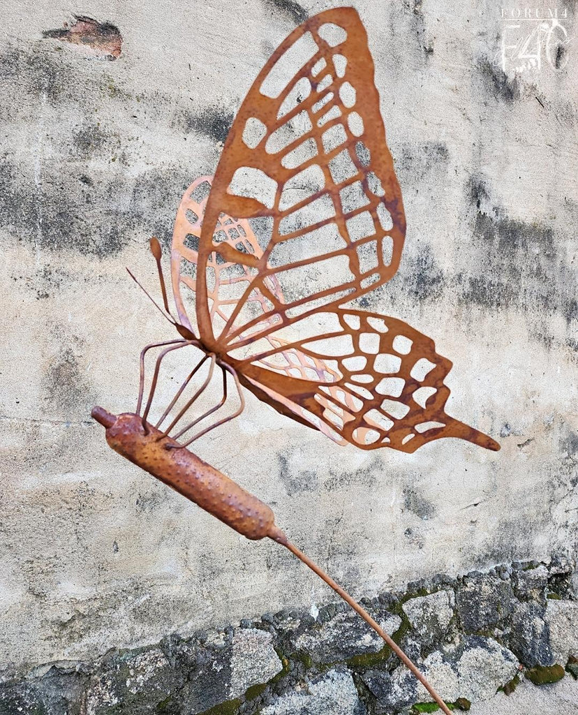 XL RUSTY FLYING BUTTERFLY ON BASE