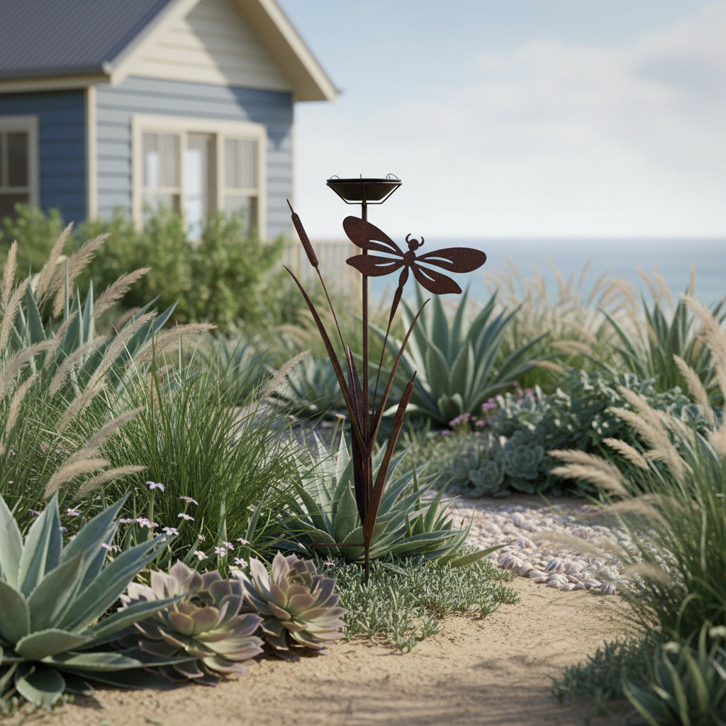 RUSTIC BULRUSH & DRAGON FLY STAKE WITH BIRD FEEDER – Forum4 Collections