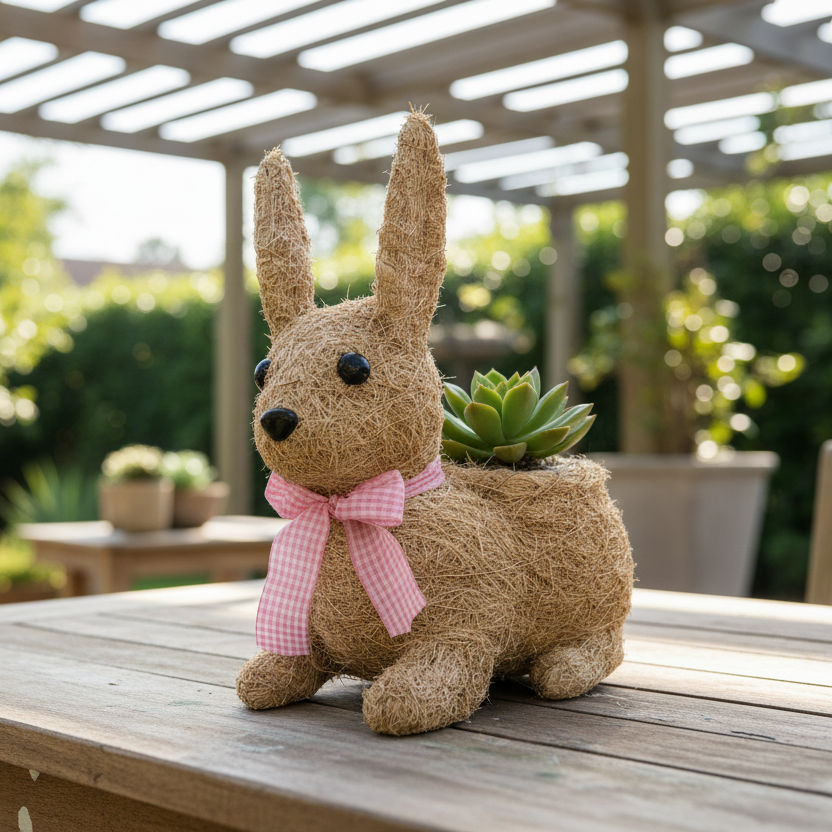 Efrum Rabbit COIR RATTAN ANIMAL PLANTER - RABBIT – Forum4 Collections