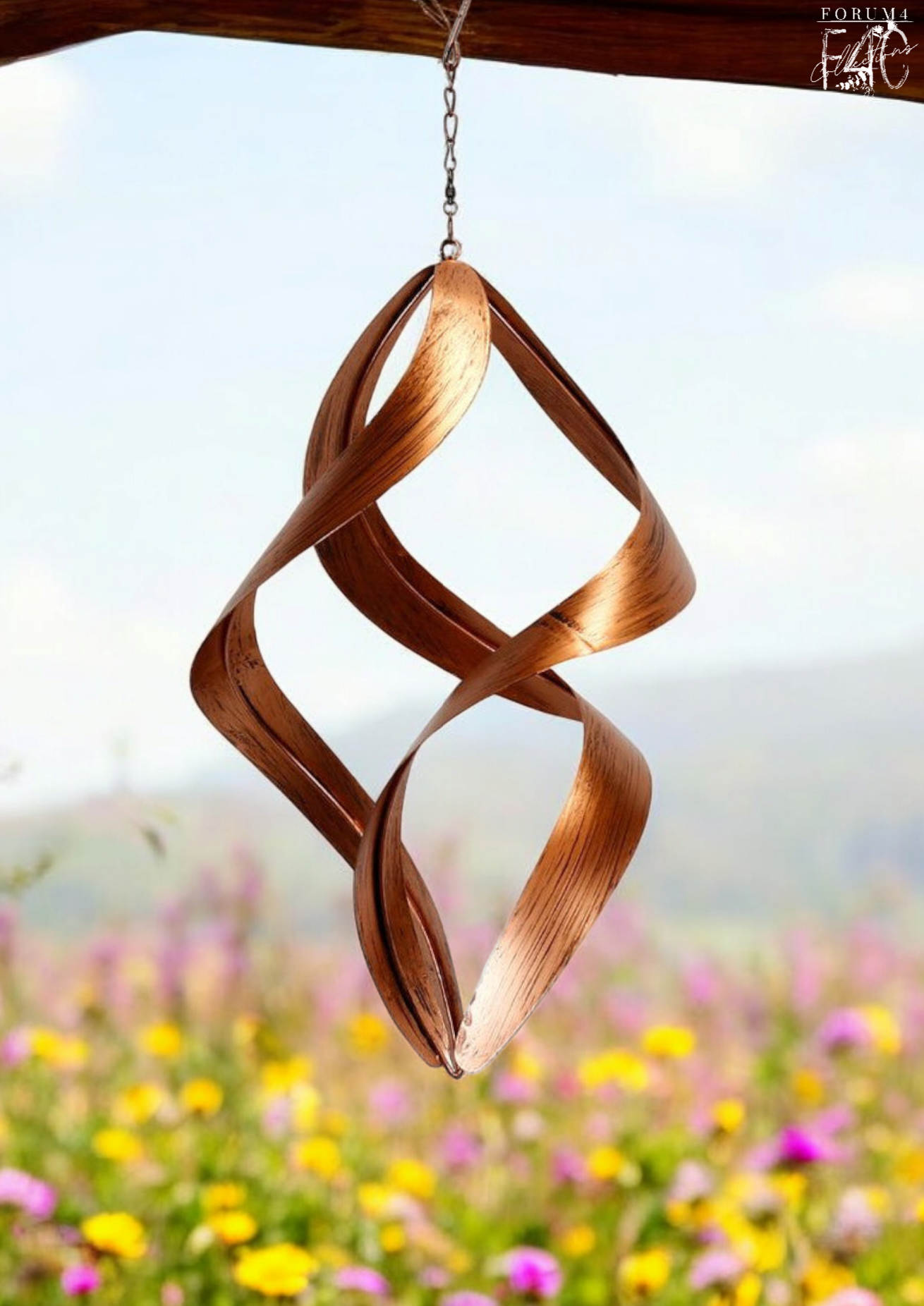 hanging plant spinner BRONZE SPIRAL HANGING WIND SPINNER – Forum4 Collections