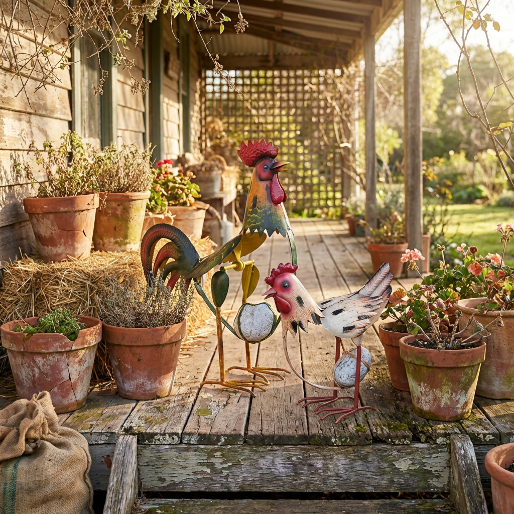 ROCKIN ROOSTER - MOVING METAL GARDEN FEATURE – Forum4 Collections