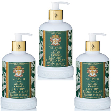 Saponificio Artigianale Fiorentino Body and Hand Wash Bundles Vetiver & Argan Hand Wash Bundle Set 3Pcs Vetiver & Argan Hand Wash Bundle Set 3Pcs Brand