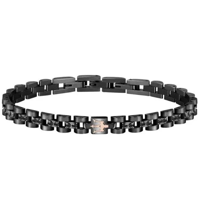 Maserati Bracelets Maserati Jewels Bracelet Black Ceramic & Rose Gold Trident Brand
