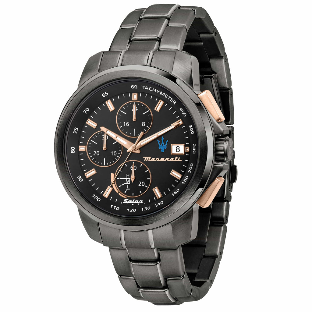 Maserati Chronograph Watches Maserati Successo Solar 44mm Gun Metal Chronograph Watch Maserati Successo Solar 44mm Gun Metal Chronograph Watch Brand
