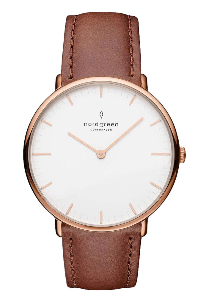 Nordgreen Chronograph Watches Nordgreen Native 28mm Rose Gold Case Brown Leather Strap Watch Nordgreen Native 28mm Rose Gold Case Brown Leather Strap Watch Brand