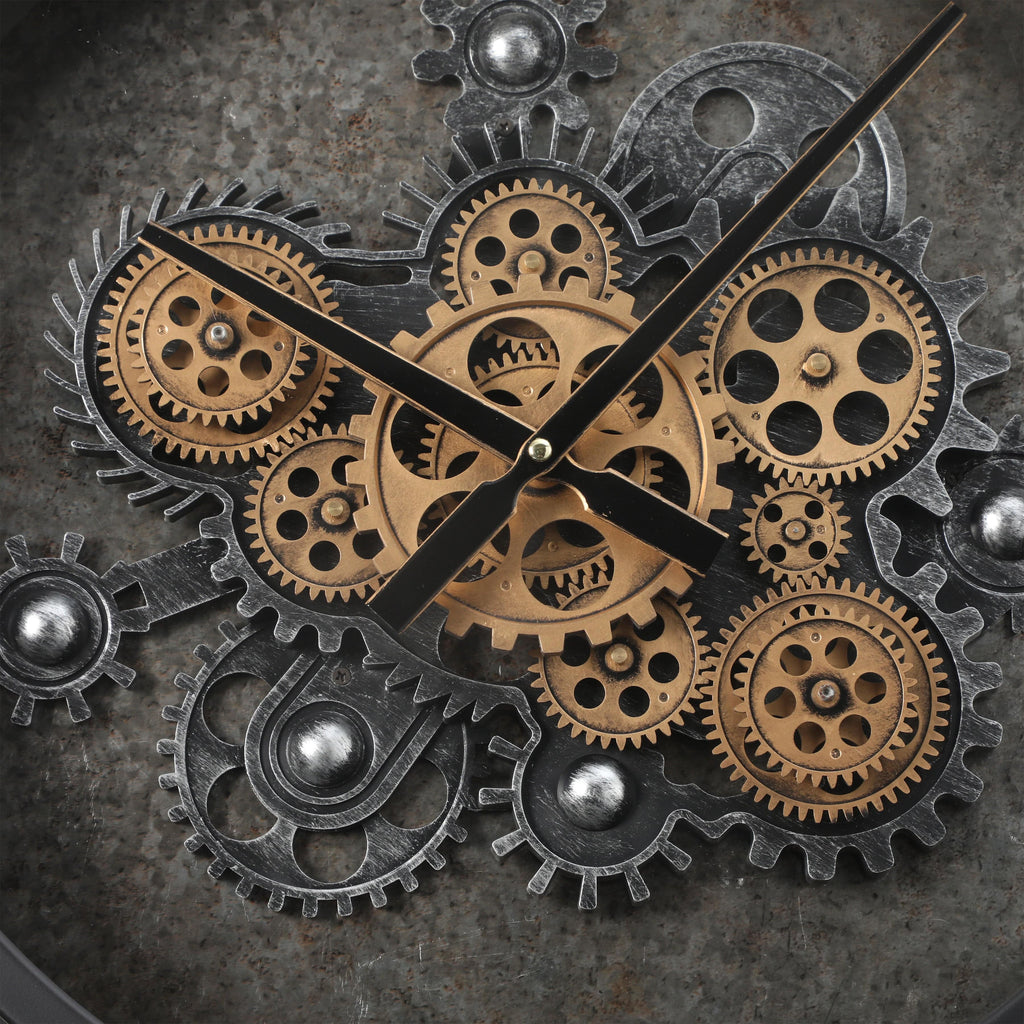 Chilli Wall Clock Anonymous Square Moving Cogs Wall Clock - Black w/Gold Anonymous Square Moving Cogs Wall Clock - Black w/Gold  Brand