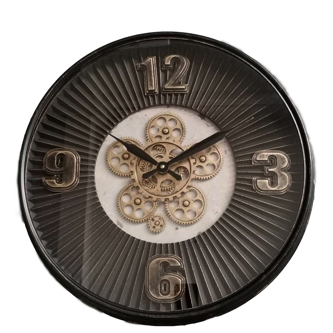 Aviator Gold Round Maxim Ribbed Exposed Gear Clock – Forum4 Collections