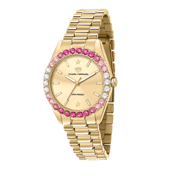 Chiara Ferragni Watch Chiara Ferragni Everyday Pink Zircon Gold Watch Brand
