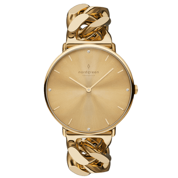 Nordgreen Watch Nordgreen Native 28mm Women's Gold Chain Crystal Dial Luxury Watch Brand