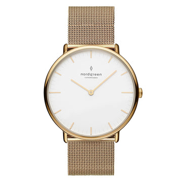 Nordgreen Watch Nordgreen Native 32mm Mesh Strap Women's Gold Dress Watch Brand
