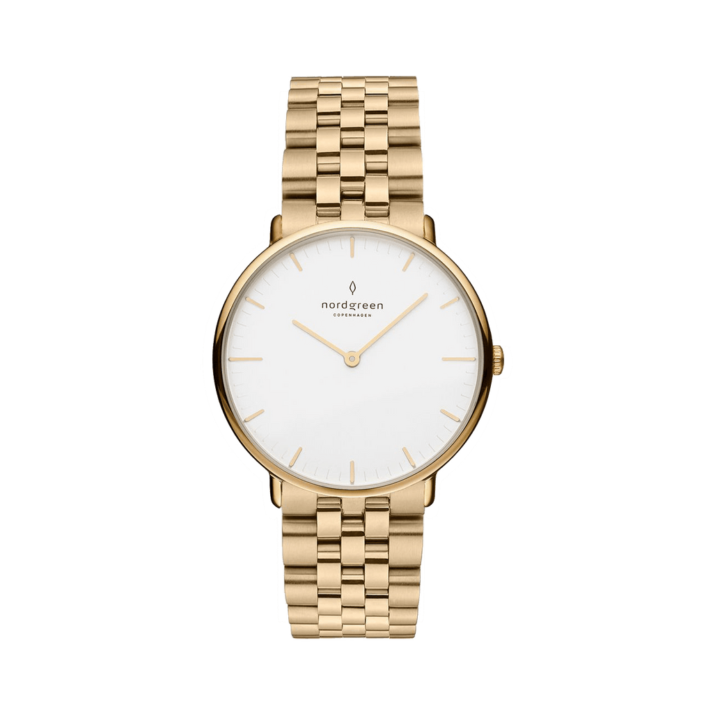 Nordgreen Watch Nordgreen Women's Native 32mm 5 Link Bracelet Gold Dress Watch Brand