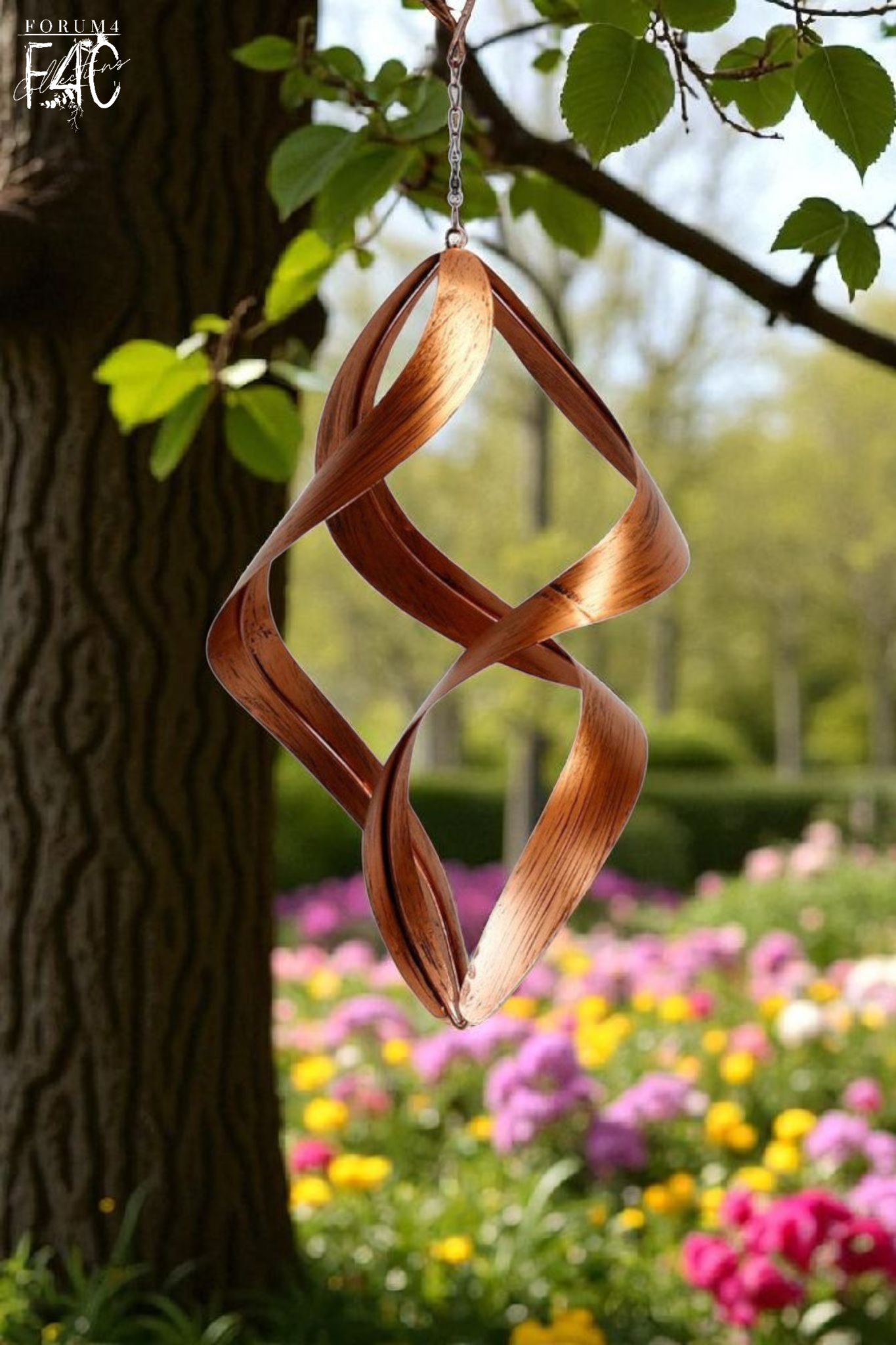 hanging plant spinner BRONZE SPIRAL HANGING WIND SPINNER – Forum4 Collections